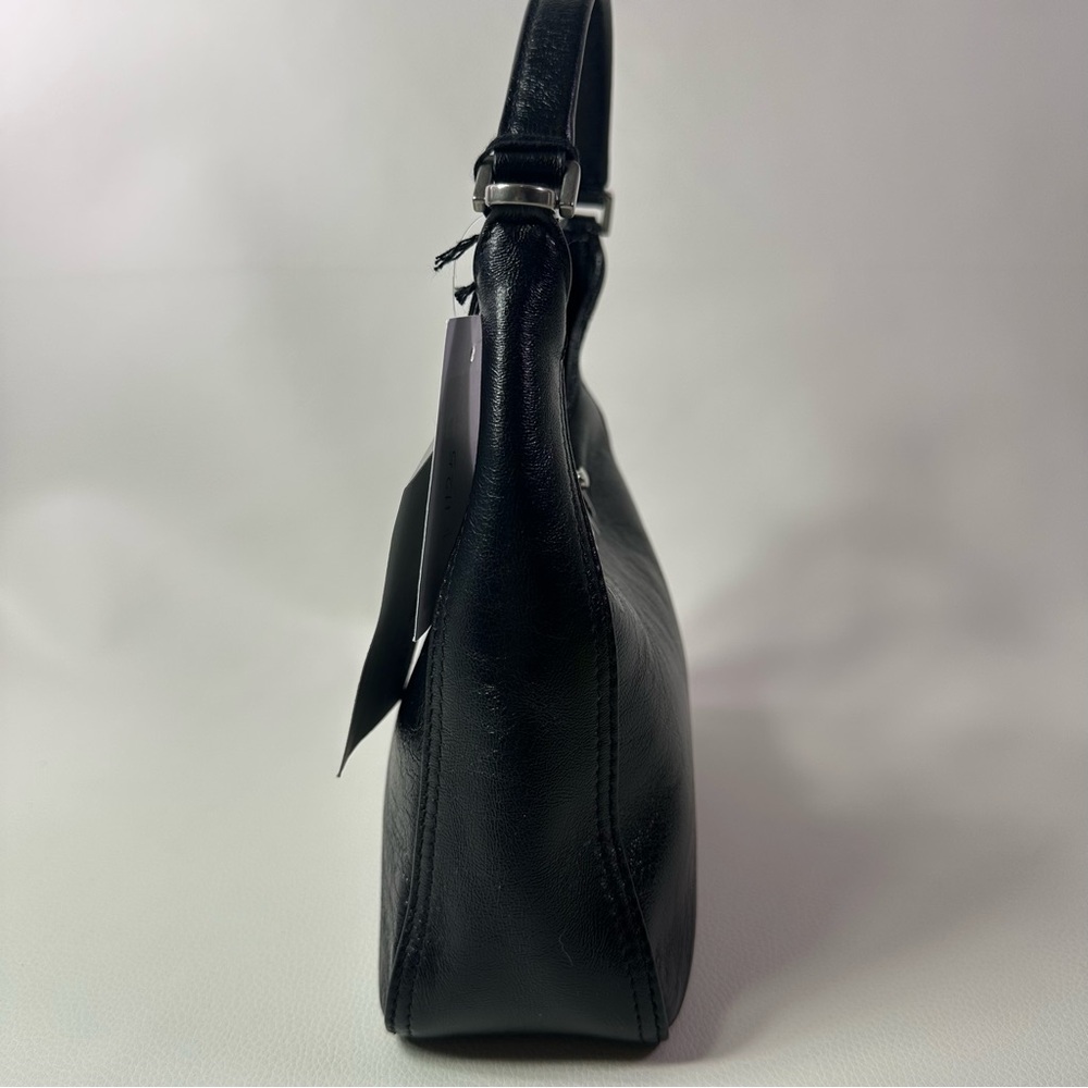 NEW BALENCIAGA BLACK LEATHER BB SOFT HOBO BAG - Picture 7 of 11
